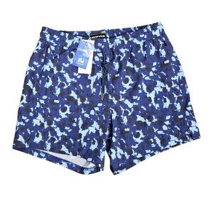 NWT | Surfuz Men's Blue Camo Swim Trunks with Built-in Compression Liner | Small